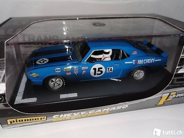 Carrera Piste: Pioneer Camaro Blue Nr. 15 – Nuovo e nell'imballaggio originale da Rüschegg-Heubach venduto da Floeggi_86