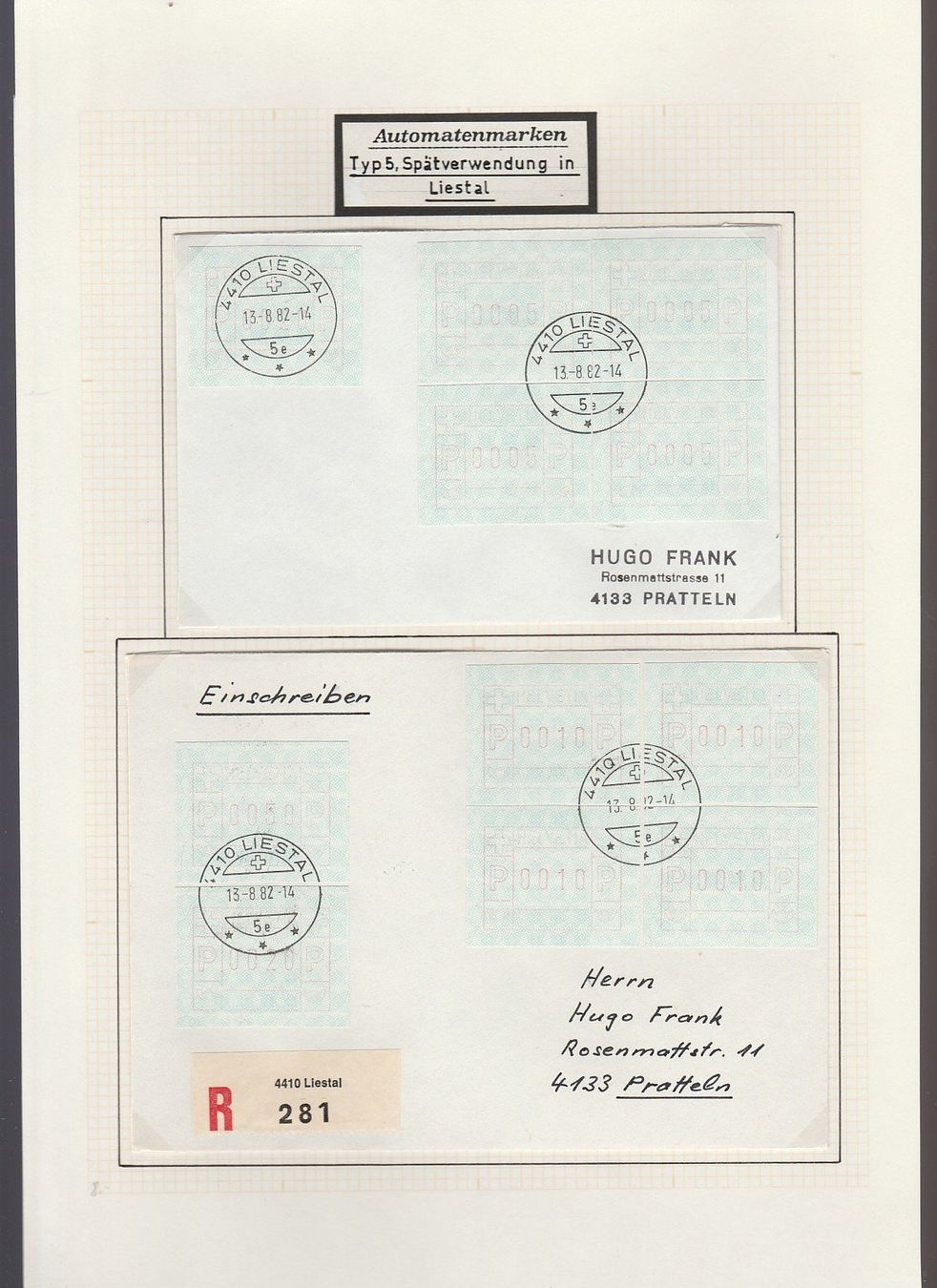 Tous les timbres: 5II Spähtverwendung in Liestal – D'occasion à Oberglatt ZH par Wiedmi6