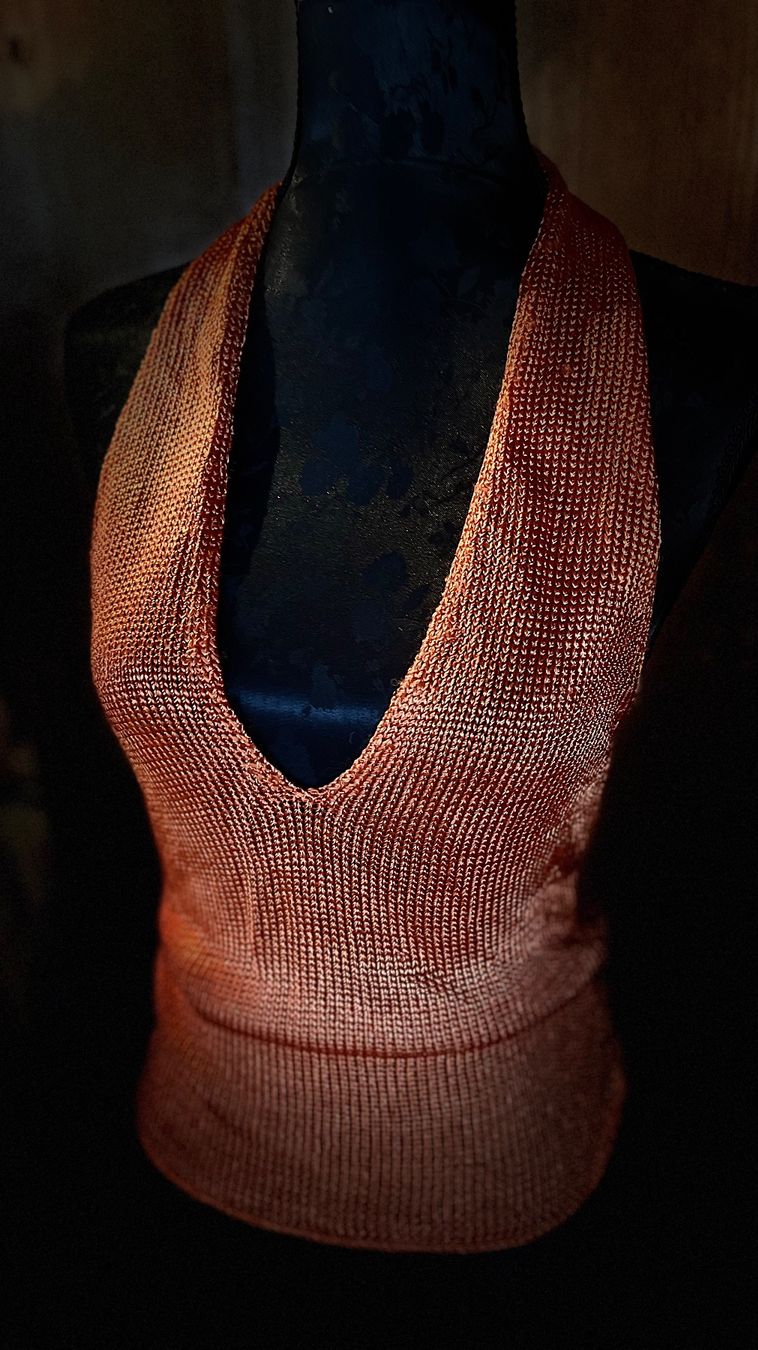 Mango Top: Sexy Glitzer Strick-Neckholdertop von Mango – Nuovo (secondo la descrizione) da Arbon venduto da KaSaBo 1