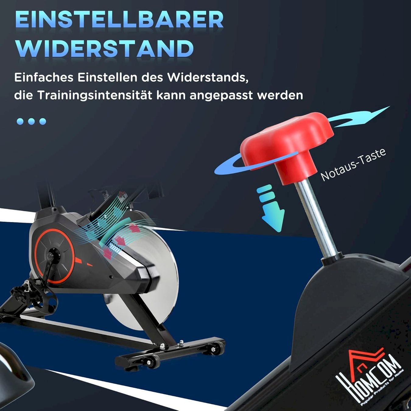 Hometrainer: HOMCOM Indoor Bike Trainer Schwarz+Rot – Nuovo e nell'imballaggio originale da Bottighofen venduto da zaap 5