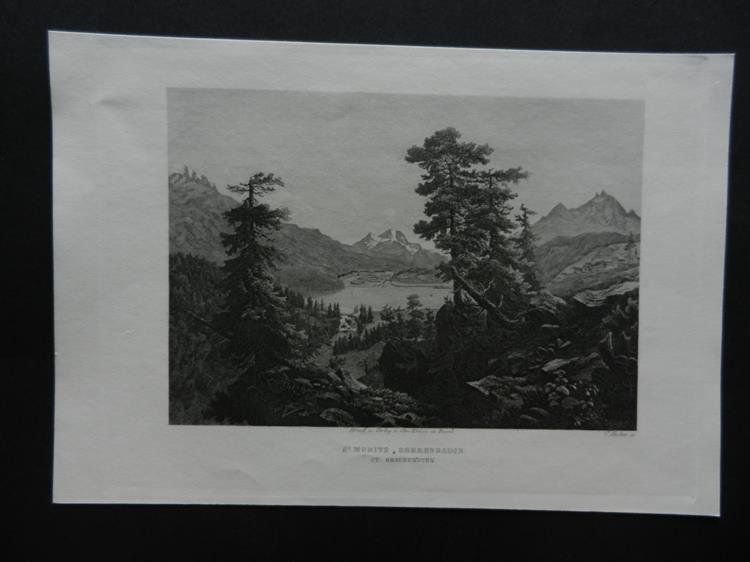 Gravures: St.Moritz Engadin – D'occasion à Risch par Rischli15