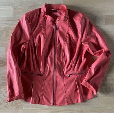Bonita Damen Jacke, Kunstleder, Koralle, Grösse 42