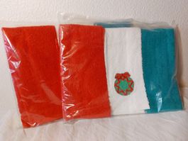 2 x 3er Pack - FROTTEETüCHER - rot, weiss, grün - VERSIEGELT