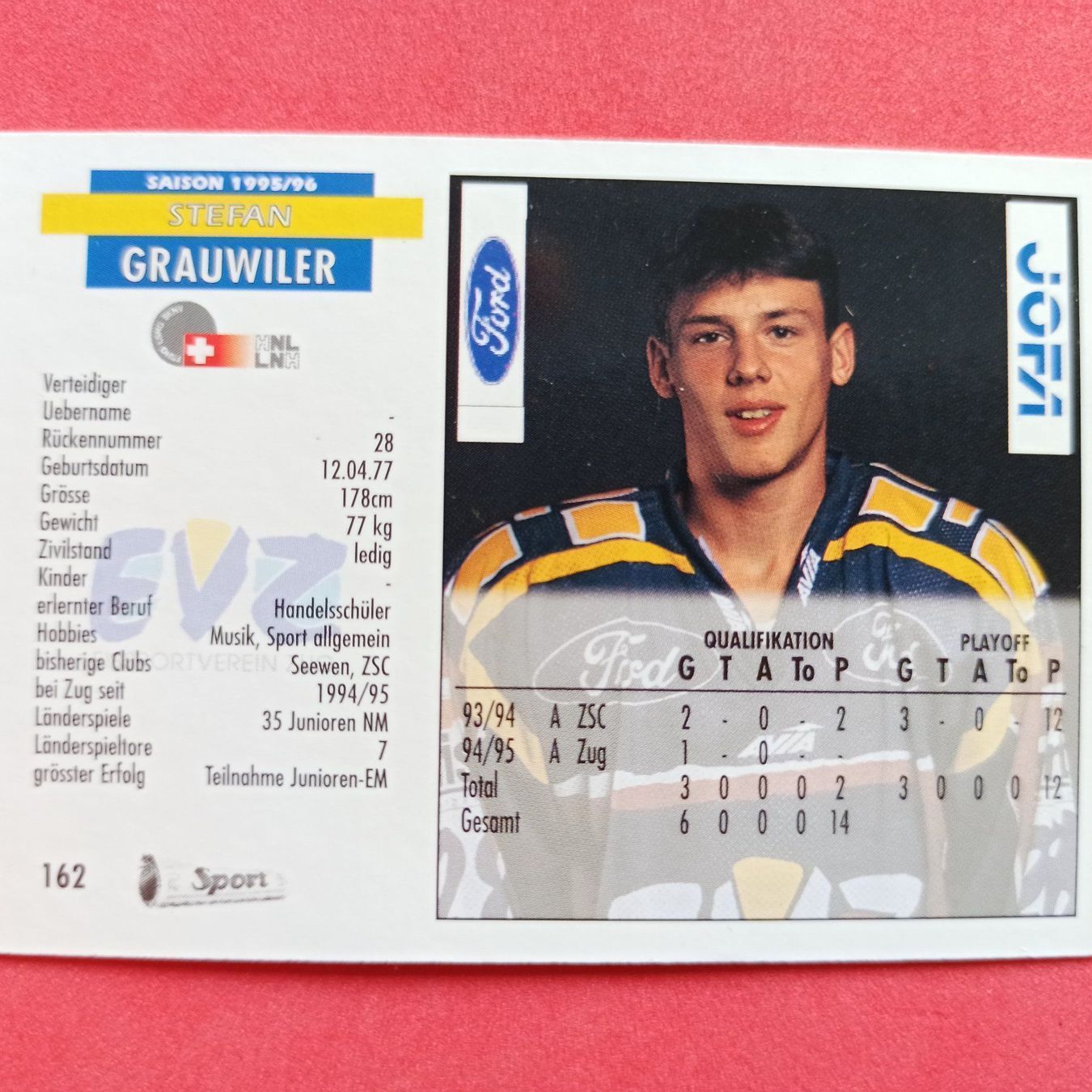 Sammelbilder & Trading cards: Stefan Grauwiler - EV ZUG - 1995/96 – Gebraucht aus Dübendorf von kb86_MOVIE 1