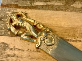 JUGENDSTIL BRIEFÖFFNER BRONZE FRANKREICH SIGNIERT,1900