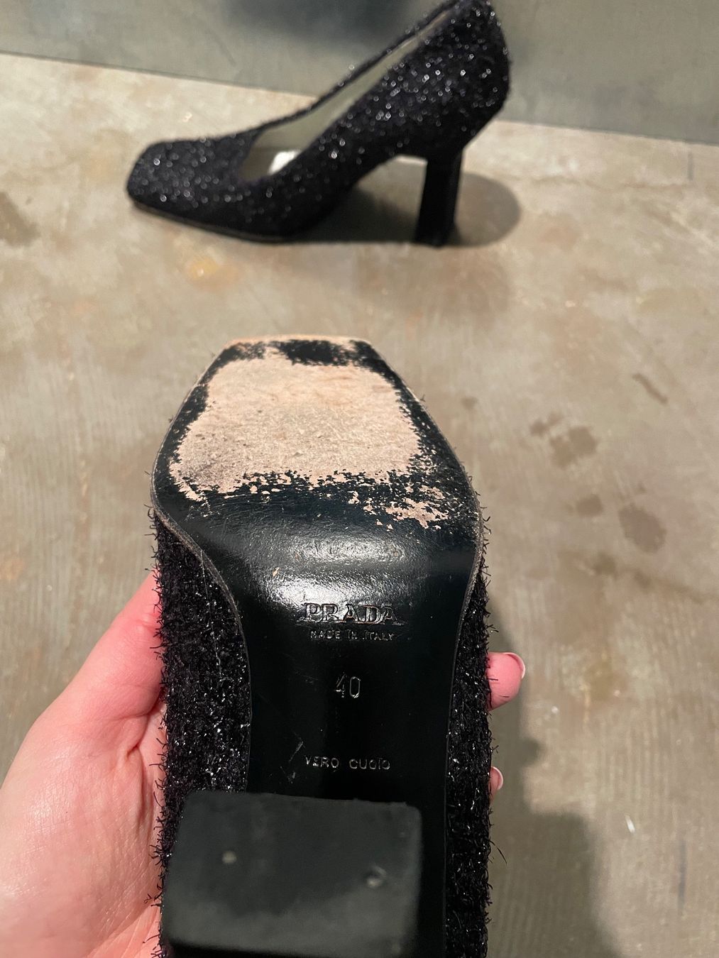 Scarpe da donna: Prada Glitzer Heels schwarz – Usato da Zürich venduto da megr 4