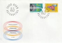 1966 446-48 Stop Blind EFTA Europa Zahnräder 2 FDC