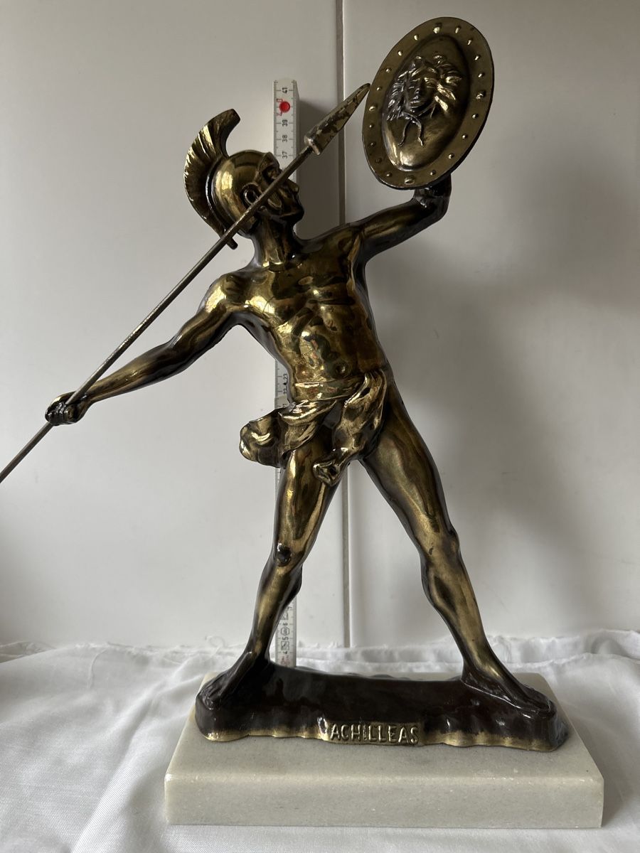 Sculture & Statue: Metallfigur "Achilleus" auf Marmorsockel – Usato da Zürich venduto da Chaeffeler 4