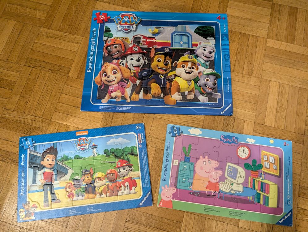 3 Ravensburger Puzzle, Paw Patrol, Peppa Pig | Kaufen auf Ricardo