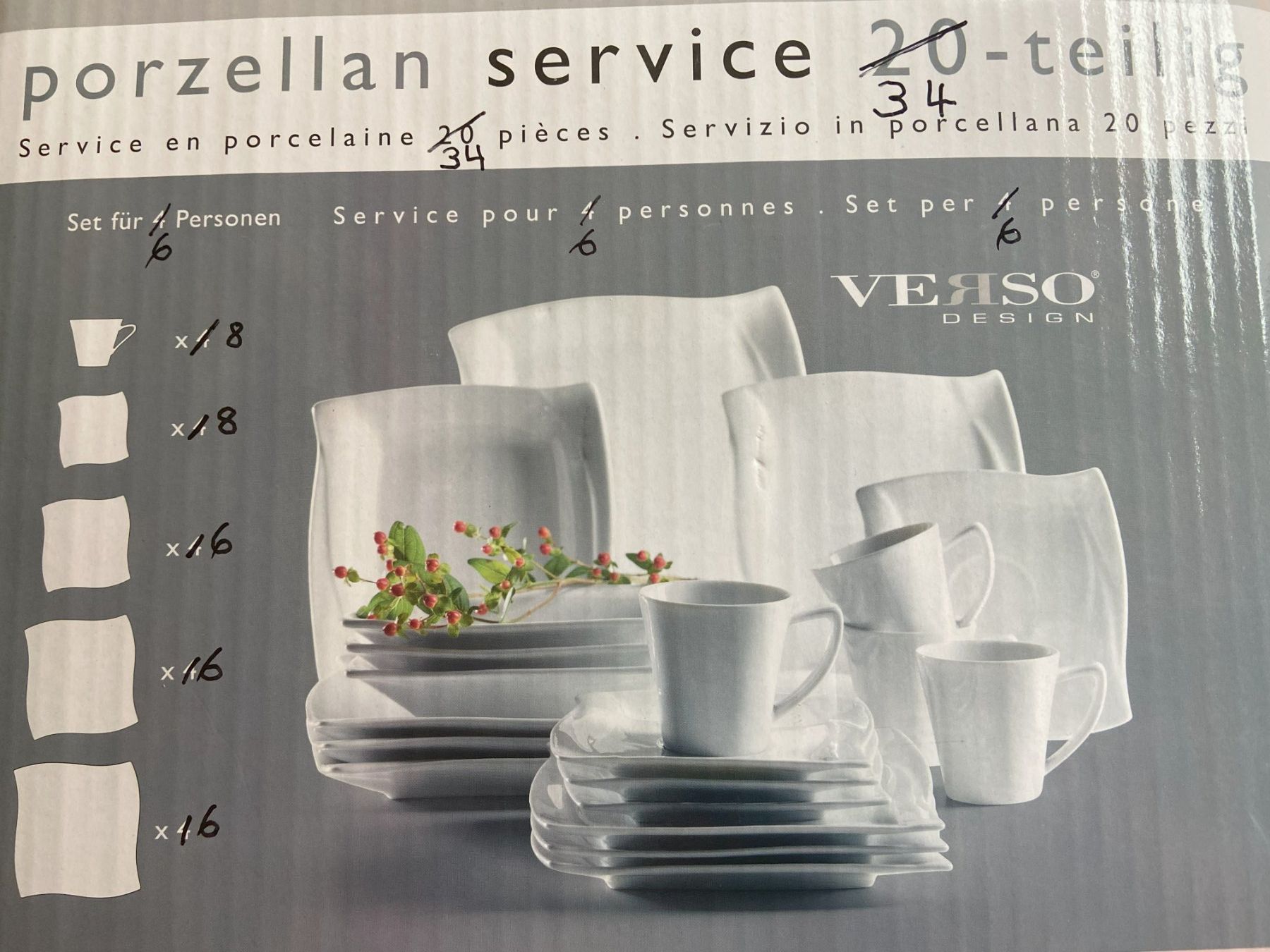 Geschirrsets: Service de table Verso Design 34 pièces pour 6 pers. – Gebraucht aus Neuchâtel von marevecor