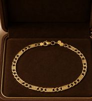 Goldarmband 3,8mm Panzer-Steg Armband aus 333 Gelbgold, 19cm