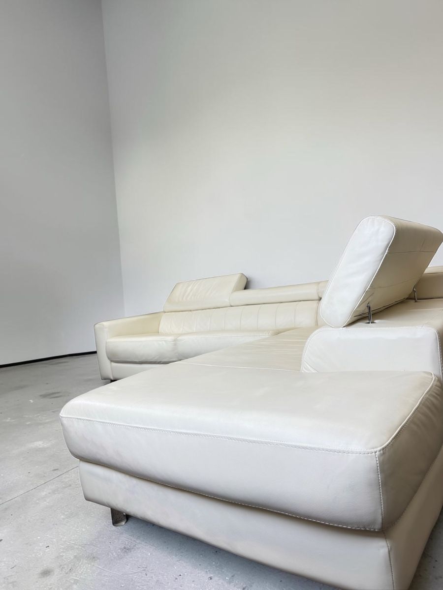 Divani: KERMES Ecksofa Echtleder, cremebeige made in Italy – Usato da Bachenbülach venduto da Sofalab.swiss 2