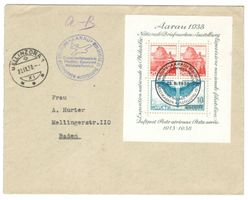 BM Block Briefmarken-Ausstellung Aarau 1938