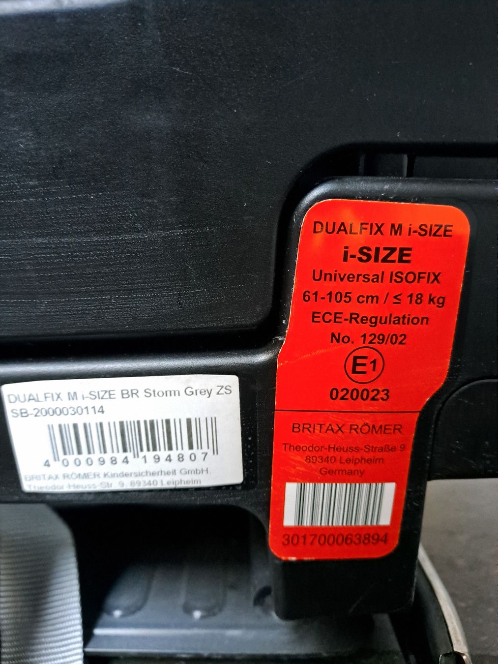 Britax Römer Seggiolini per auto: Britax Römer DUALFIX M i-SIZE, Storm Grey – Usato da Felsberg venduto da cavan7000 1