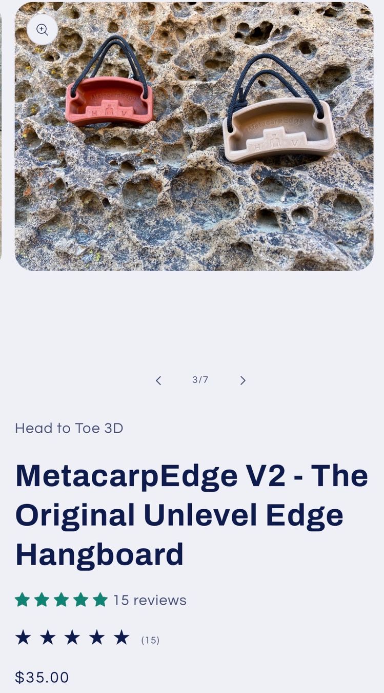 Pareti & prese d'arrampicata: Metacarp Edge V2 Original Unlevel Edge Hangboard /NP35CHF – Nuovo (secondo la descrizione) da Kölliken venduto da Prscoo