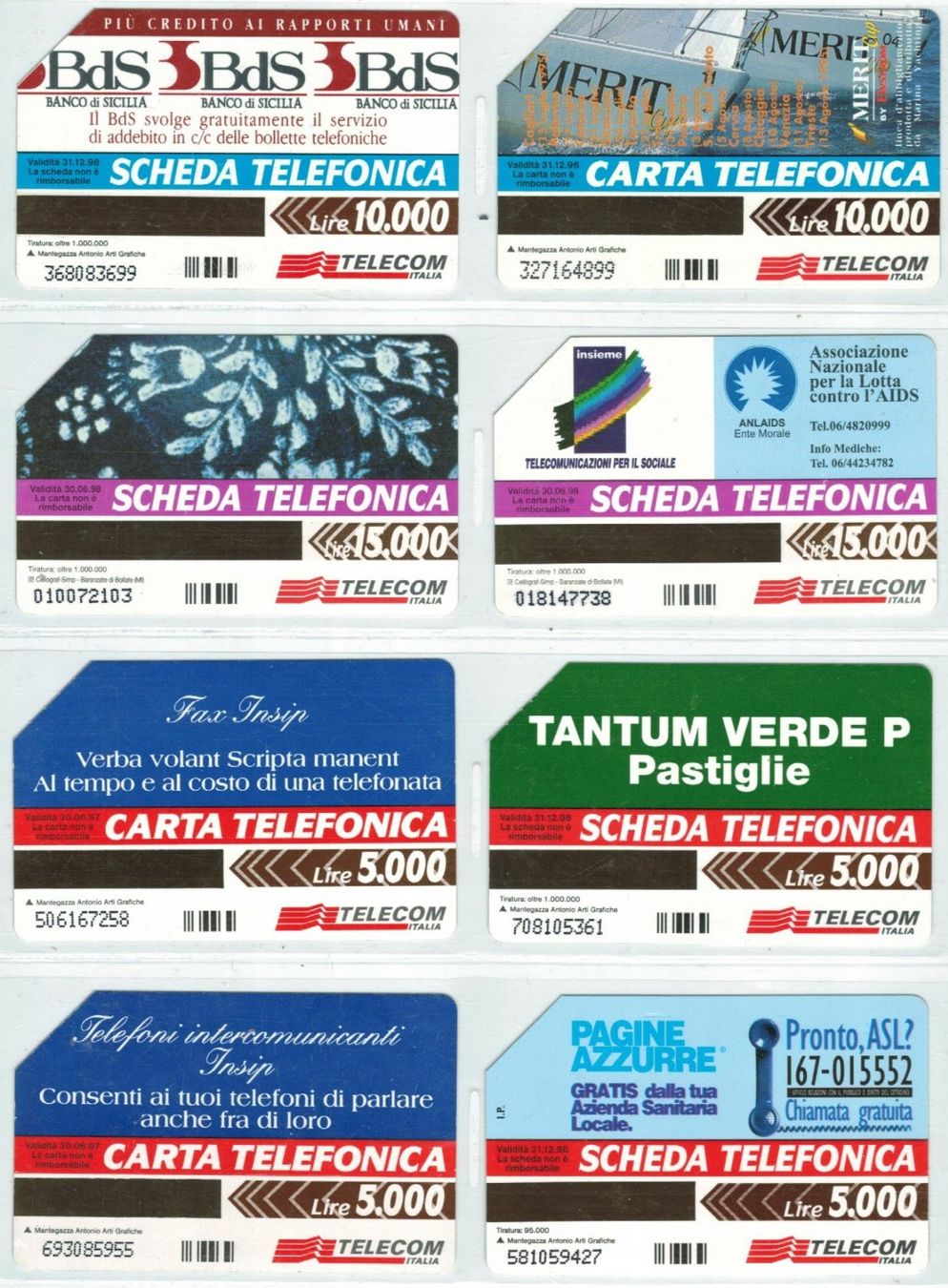 Schede telefoniche: 8 Telefonkarten Italien – Usato da Zürich venduto da Tolima194 1