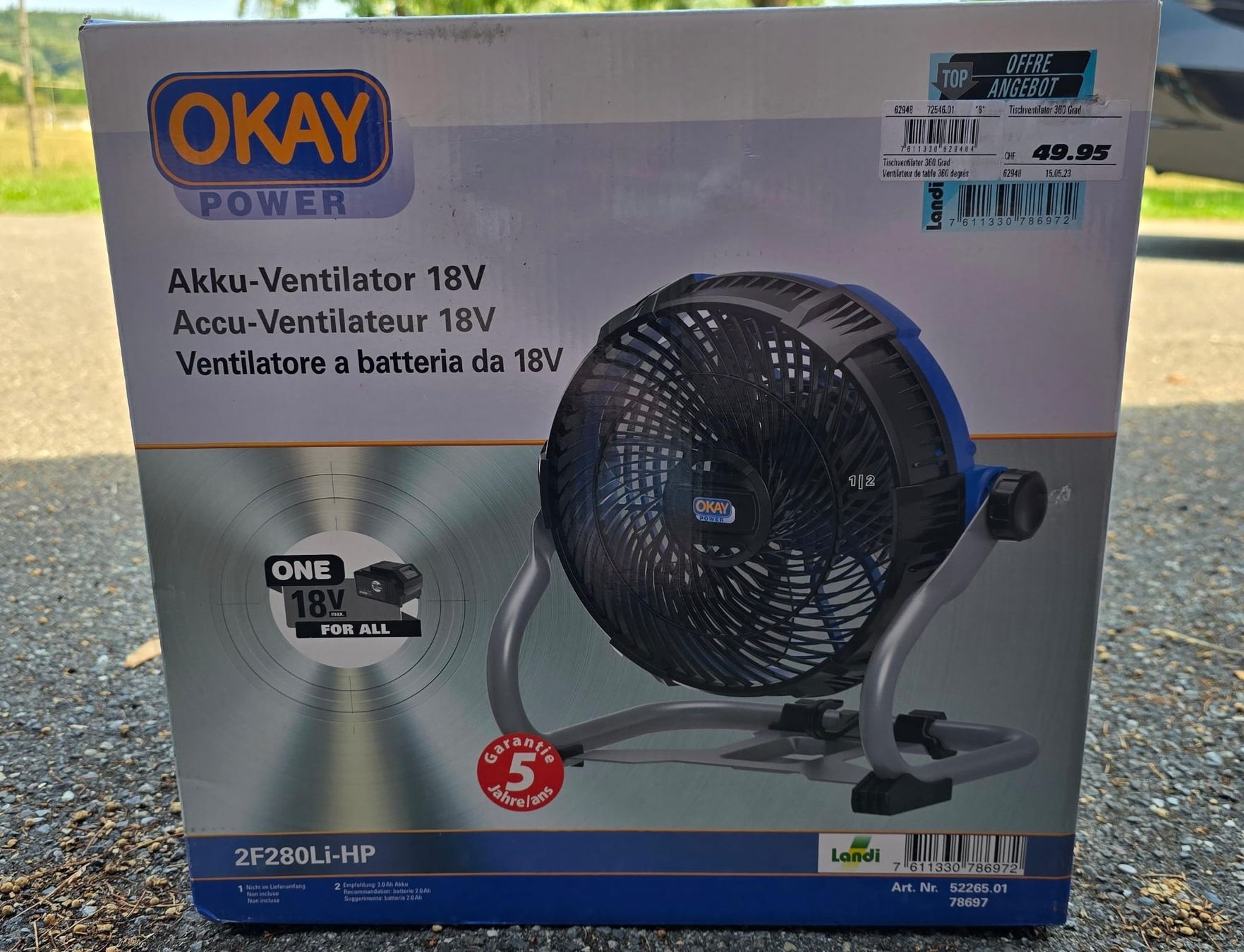 Ventilateurs: Akku-Ventilator 18V Neu und OVP – Neuf avec emballage d'origine à Dussnang par kevin0812