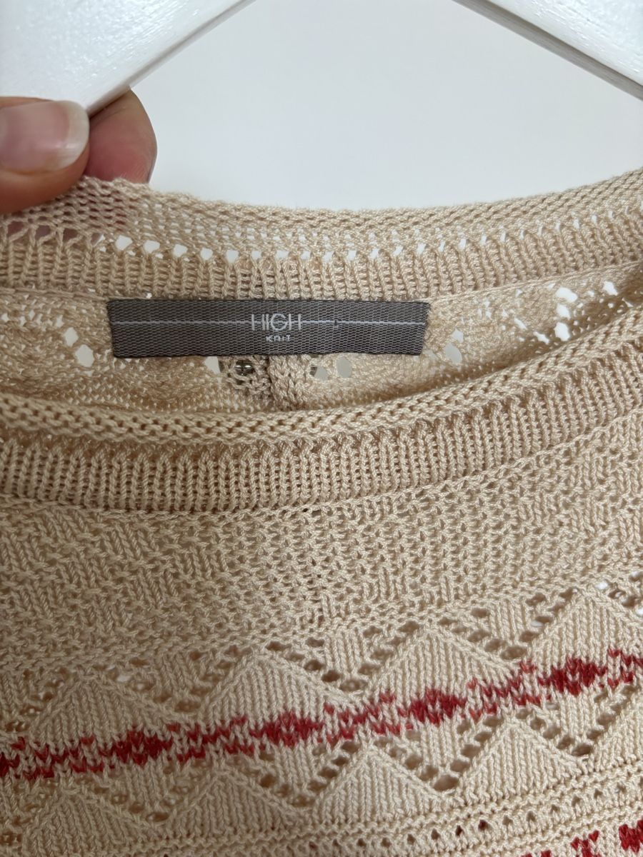 High Pullover & Sweatshirts: HIGH Strickpullover Gr.S Beige/Rot – Neu (gemäss Beschreibung) aus Rorschacherberg von gal_kgc8 3