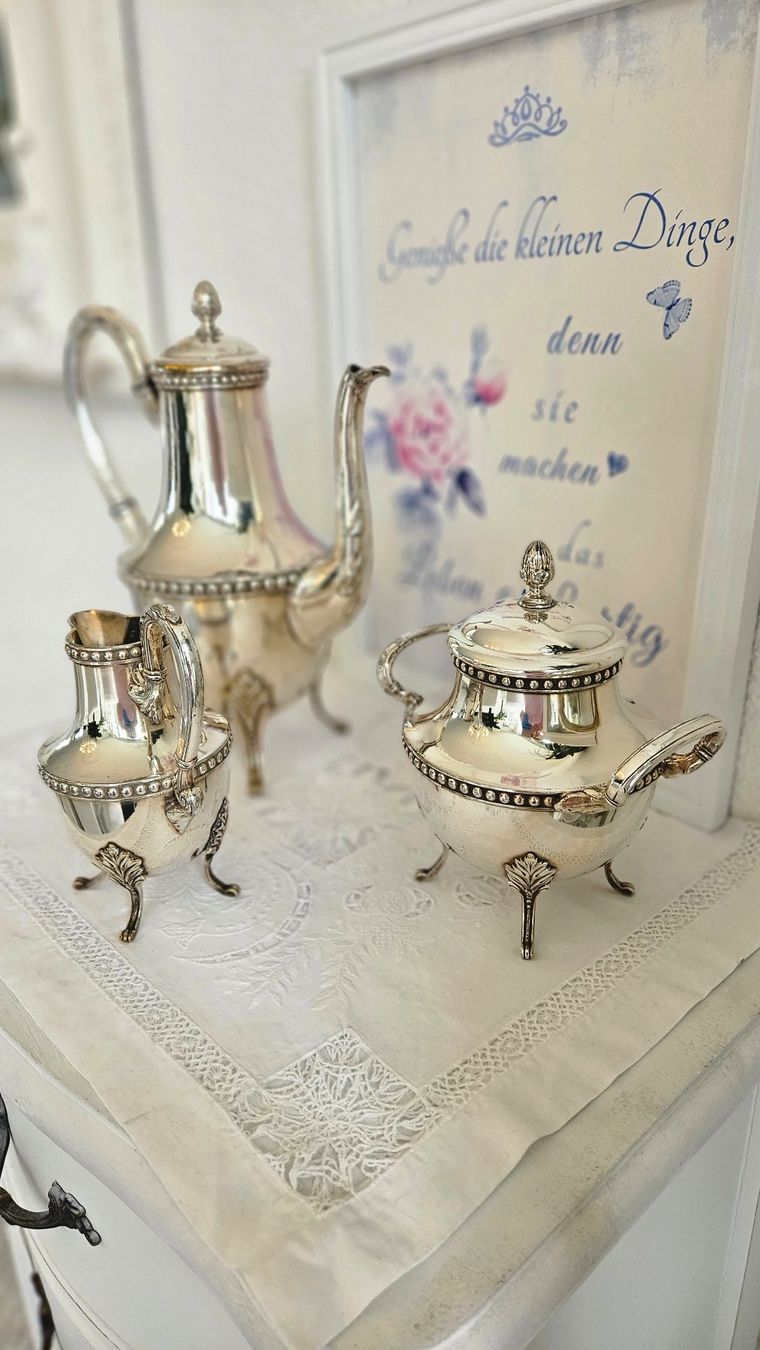 Geschirrsets: Edles versilbertes Kaffee-/ Teeservice Vintage 3tlg. – Gebraucht aus Gossau ZH von Goes05 2