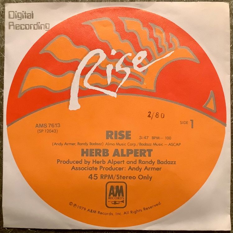 Herb Alpert — Rise Angelina 1979 Kaufen auf Ricardo