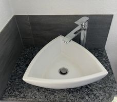 Aufsatzwaschbecken Keramik Weiss Dreieckig