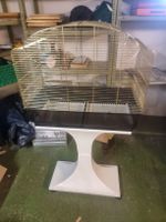 Vogelkäfig mit Ständer, goldfarben, Top Zustand!