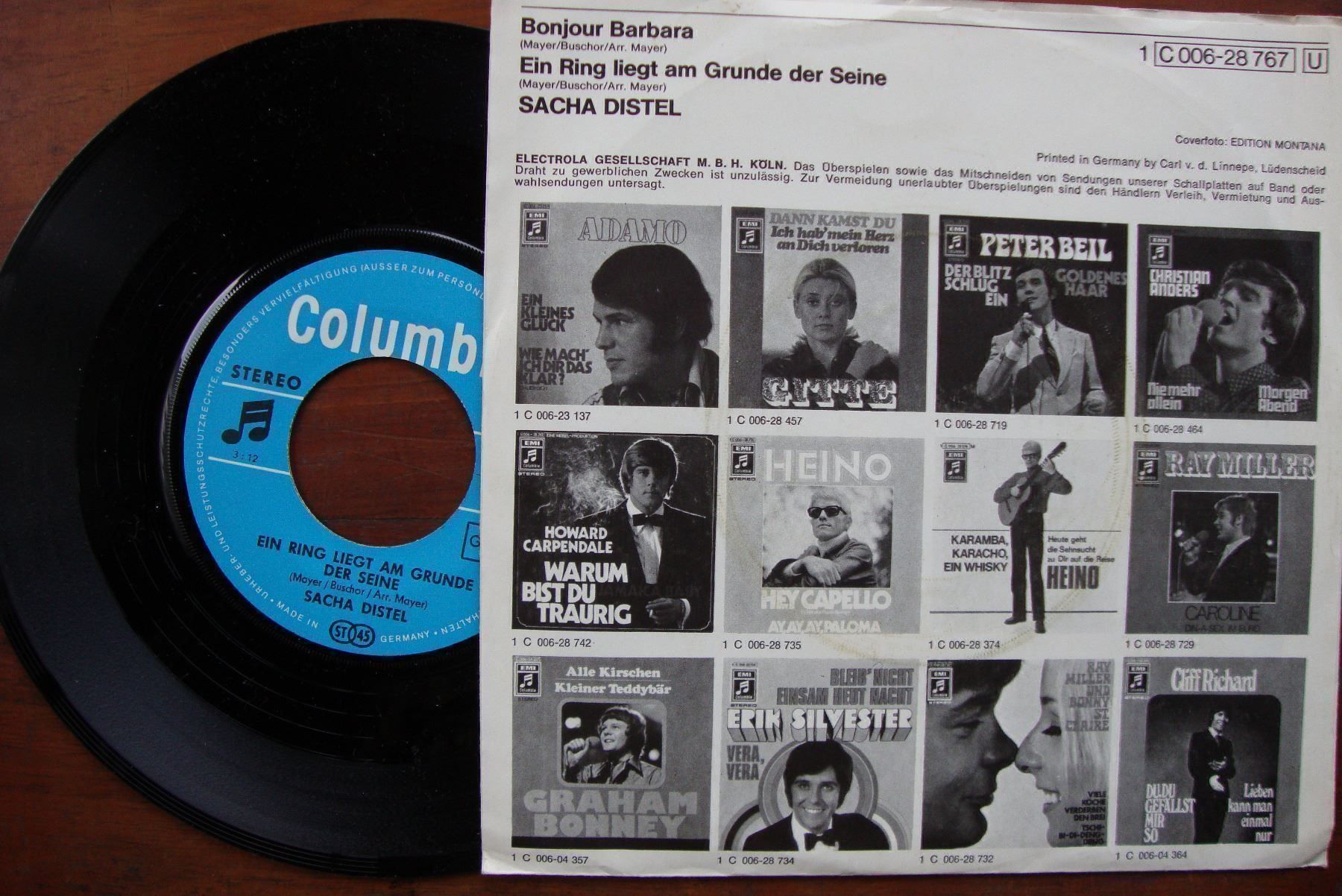 Schallplatten: SACHA DISTEL - BONJOUR BARBARA – Gebraucht aus Bern von Uli_10_11 1