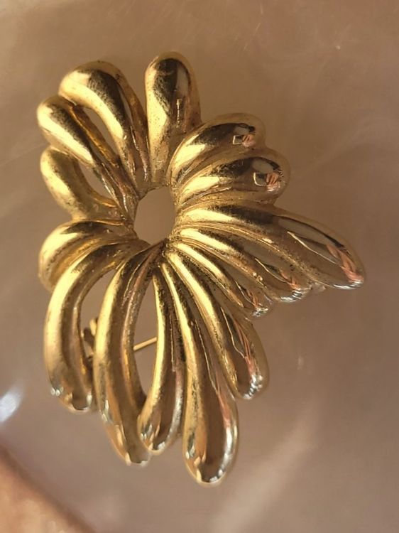 Broche Ancienne Fantaisie Gravée Germany - Bijou Vintage, Occasion