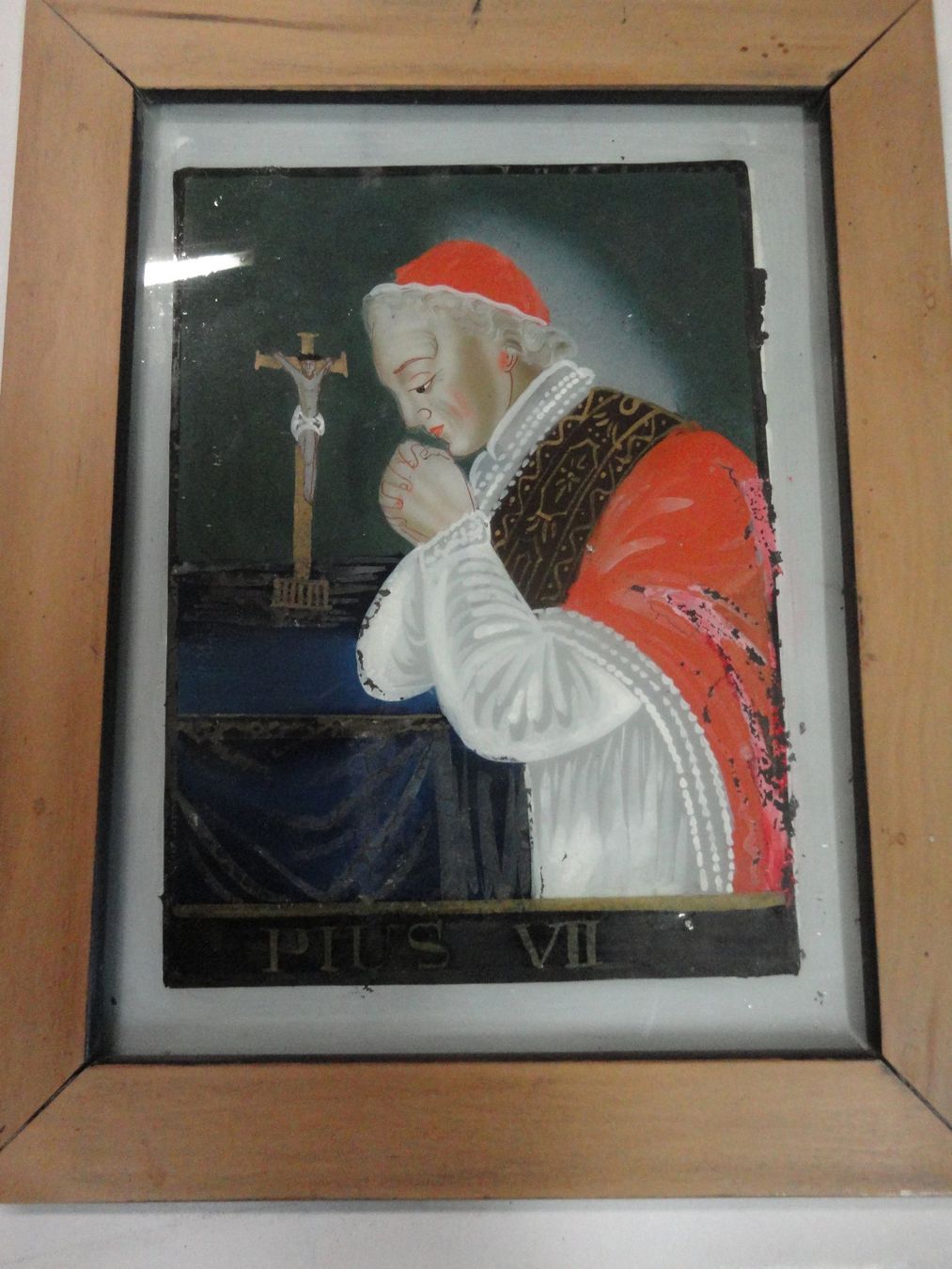 Dipinti: Hinterglasmalerei - Pius VII. – Usato da Bischofszell venduto da Joachim-115 1