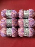 Strickgarn/Sockenwolle, bunt, 6 Kn. à 50 g/210 m