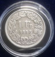 1 Franken 1898 Silber in sehr schönem Zustand ss