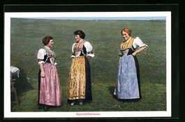 AK Drei Appenzellerinnen in Tracht