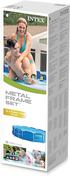 Intex Schwimmbad: Intex Pool Metallrahmen , Blau, Rundrohr (ø) 3,66 x (h) 0,76 – Neu und originalverpackt aus Büren SO von SaleRitter 3
