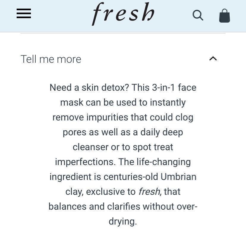 Sephora Gesichtspflege: Fresh Umbrian Clay Purifying Mask,Ladenpreis CHF36.50 – Neu und originalverpackt aus Zürich von deruja 3