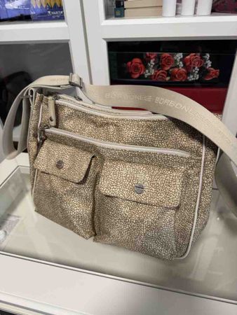 Borbonese Handbag, Beige Pattern, Acceptable