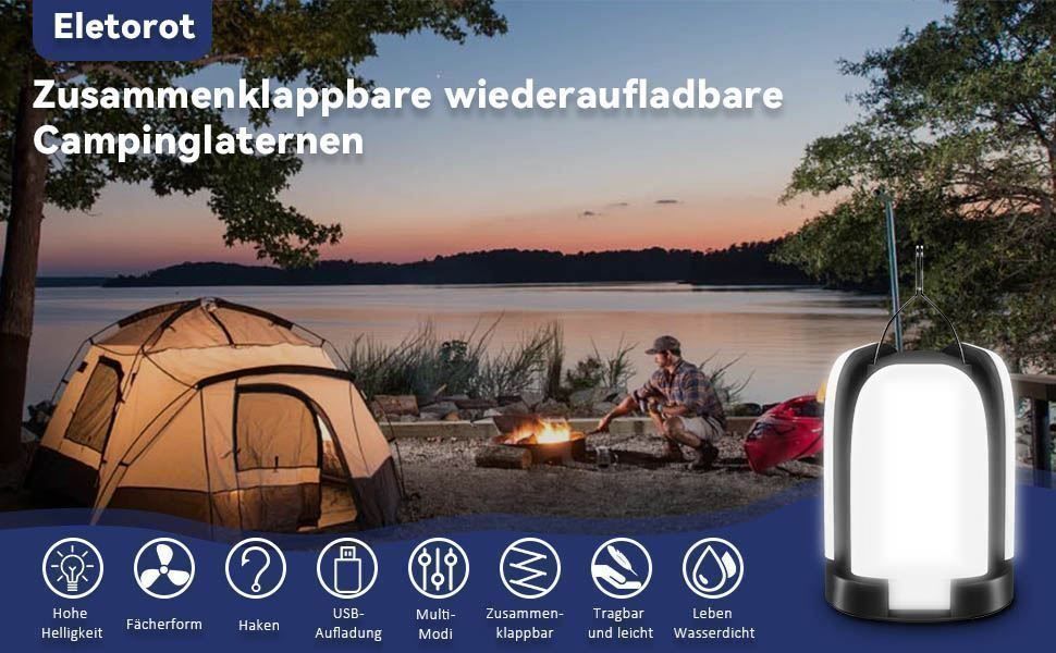Lampade: Campinglampe Faltbar LED Camping Laterne – Nuovo (secondo la descrizione) da Thun venduto da 365buy 4