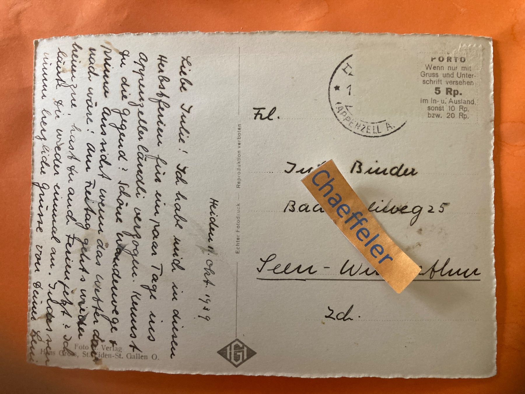 Cartes postales: 1939.  20914 Heiden mit Bodensee – D'occasion à Zürich par Chaeffeler 1