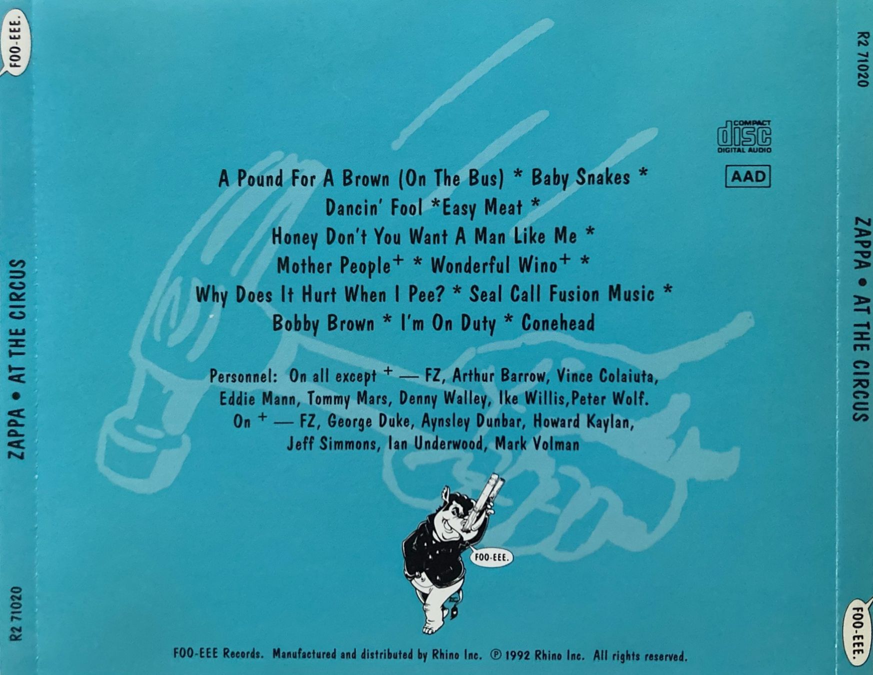 CD: FRANK ZAPPA - AT THE CIRCUS – Usato da Bottens venduto da hotter-than-hell 1