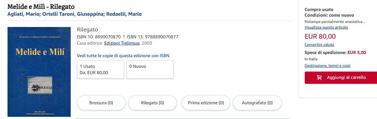 Libri: Melide e Milí  - Nuova Edizioni Trelingue SA – Usato da Pambio Noranco venduto da Pol69 1
