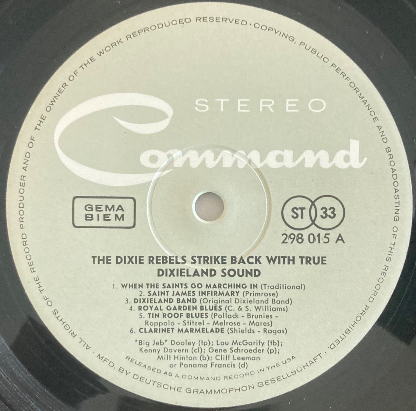 Schallplatten: THE DIXIE REBELS - STRIKE BACK WITH TRUE DIXIELAND SOUND – Gebraucht aus Poliez-Pittet von Newtown-Records 2