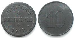 BURGLENGENFELD (Bayern) 10 Pfennig 1917, Zink