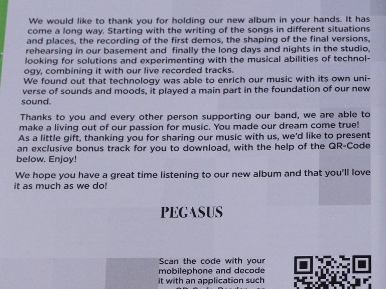 CDs: PEGASUS - HUMAN TECHNOLOGY CD 2011 (Swiss Music) – Gebraucht aus Tübach von JamesStone 6