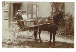 Roggwil (TG) Pferde-Kutsche - Paar - echte Foto-AK - 1918