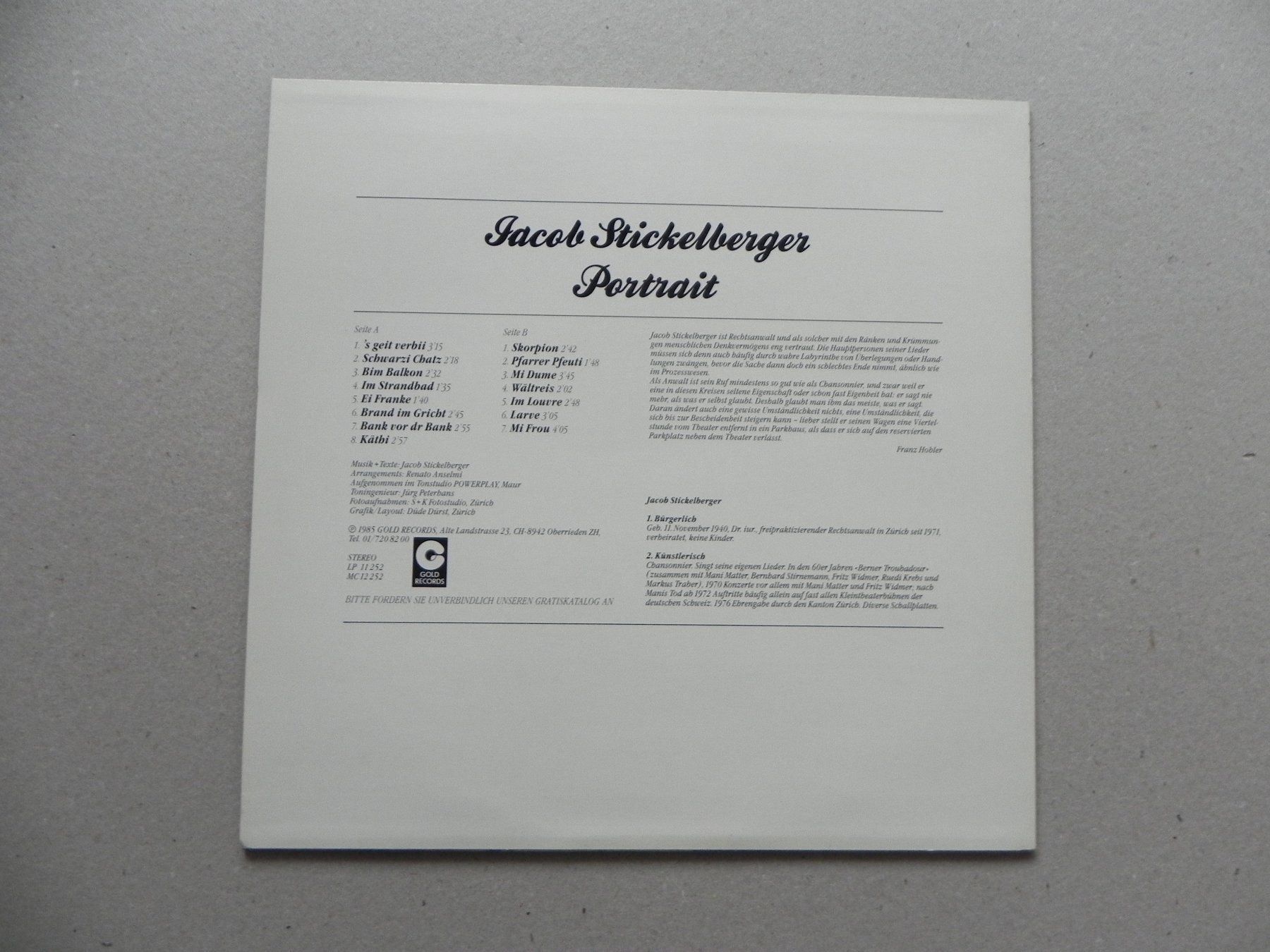 Dischi in vinile: LP Berner Troubadur Jacob Stückelberger – Usato da Siebnen venduto da krimsie 1