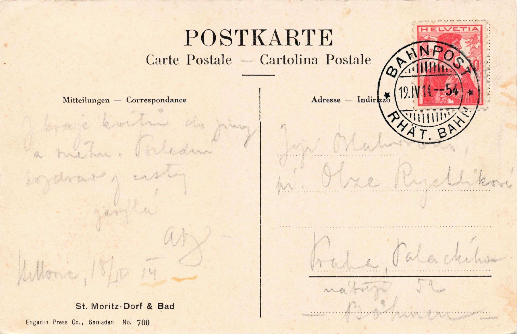 Cartoline postali: St. Moritz Dorf e Bad – Usato da Biasca venduto da Blenio71 1