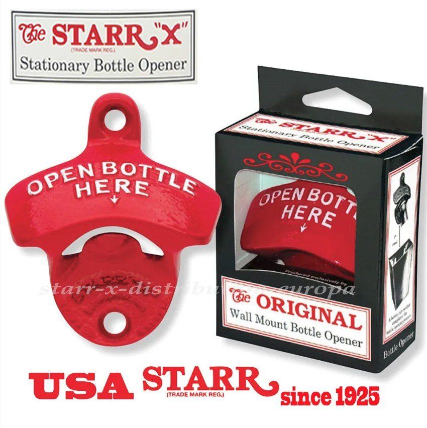 Flaschenöffner & -verschlüsse: orig STARR X WANDFLASCHENÖFFNER seit 1925 Open Bottle Here – Neu und originalverpackt aus Meikirch von Konkursverwertung 1