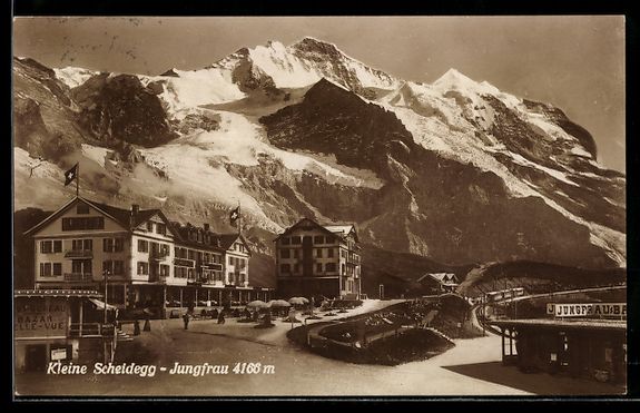 Cartoline postali: Kleine Scheidegg, Blick gegen die Jungfr – Usato da Berlin venduto da bartko-reher