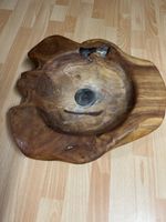 Waschbecken aus Teakholz Massivholz Naturform gebraucht