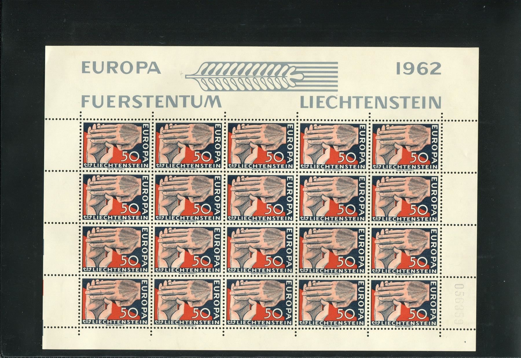 Tutti i francobolli: 1962 Europa Nr. 356 im Bogen postfrisch – Usato da Winterthur venduto da Kyoung