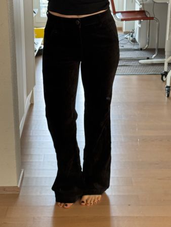 Massimo Dutti velvet wide leg pants